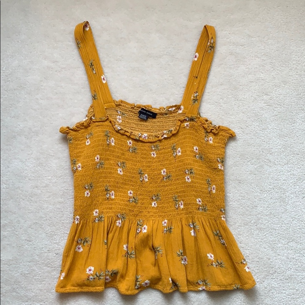 American Eagle Peplum Floral Tank